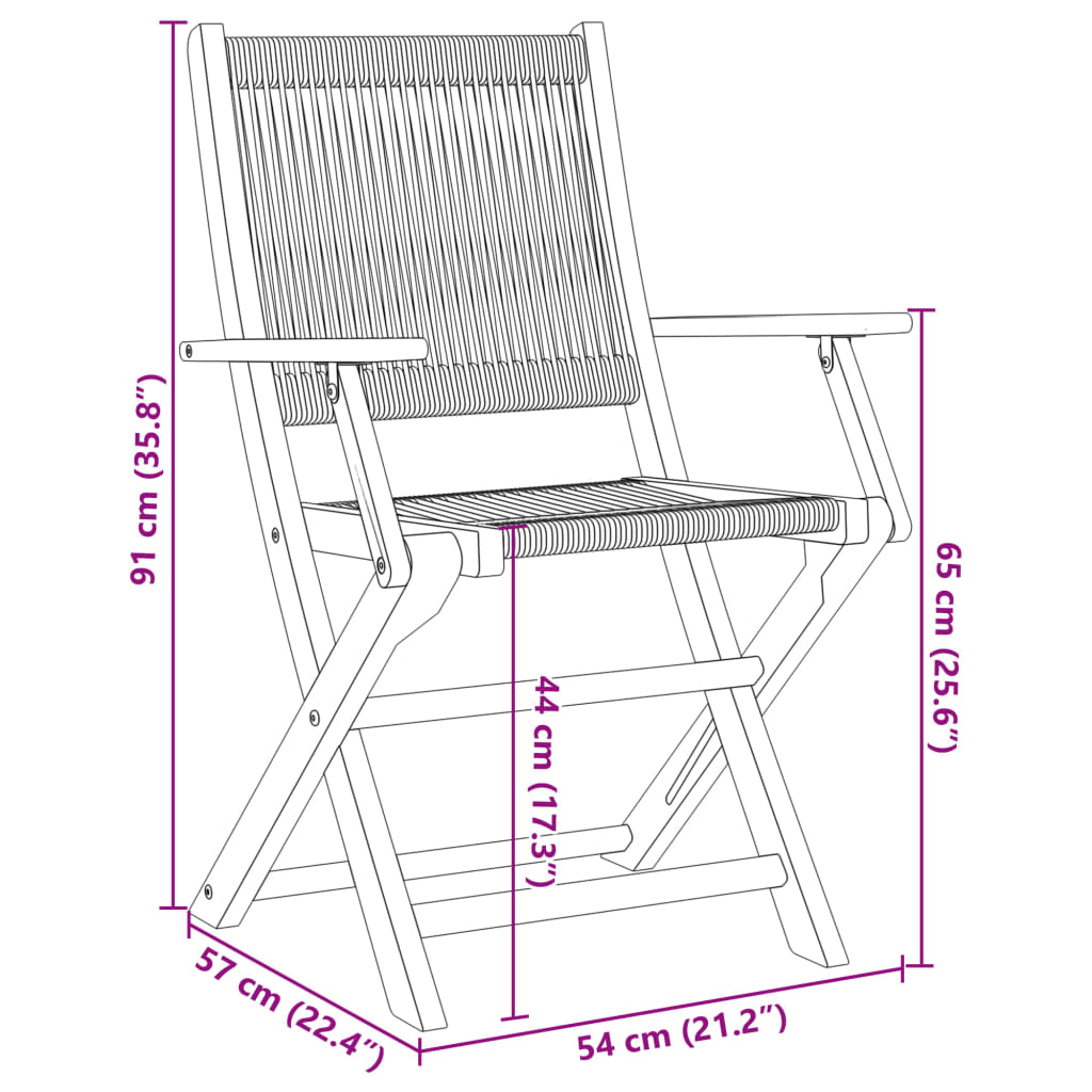 Folding Garden Chairs 6 Pcs Solid Wood Acacia