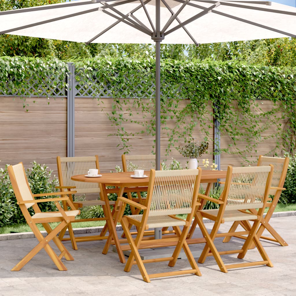 Folding Garden Chairs 6 Pcs Solid Wood Acacia