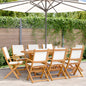 Garden Chairs 2 Pcs White Solid Wood Acacia And Fabric