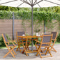 Garden Chairs 2 Pcs White Solid Wood Acacia And Fabric