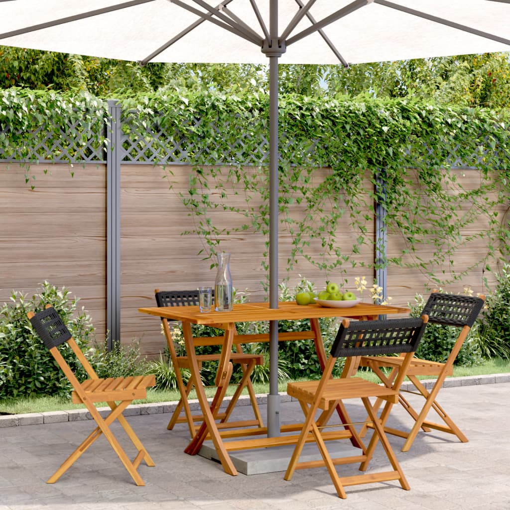 Bistro Chairs 2 Pcs Solid Wood Acacia And Poly Rattan
