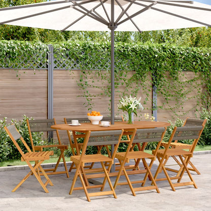 Bistro Chairs 2 Pcs Solid Wood Acacia And Rope