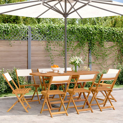 Bistro Chairs 2 Pcs White Solid Wood Acacia And Fabric