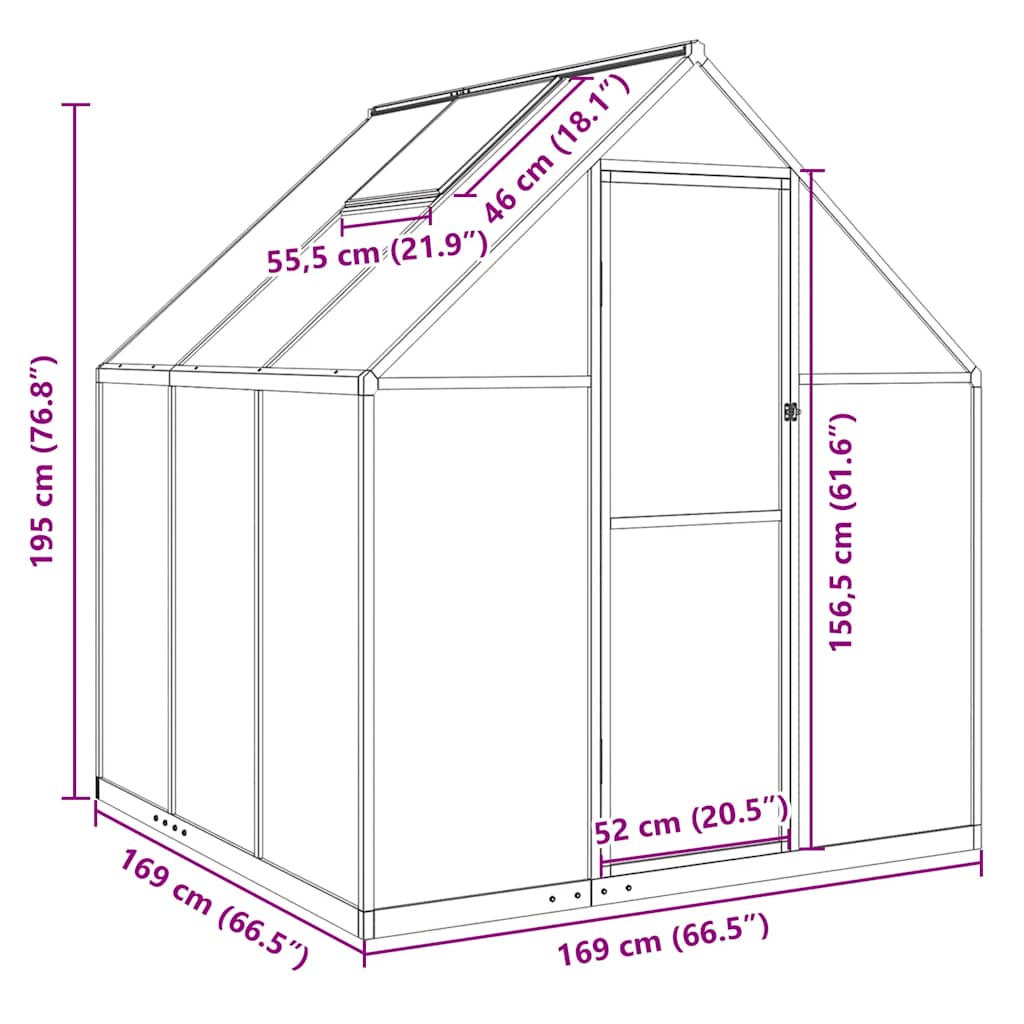 Greenhouse With Base Frame Aluminium