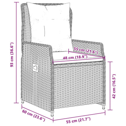 Reclining Garden Chairs 2 Pcs Poly Rattan