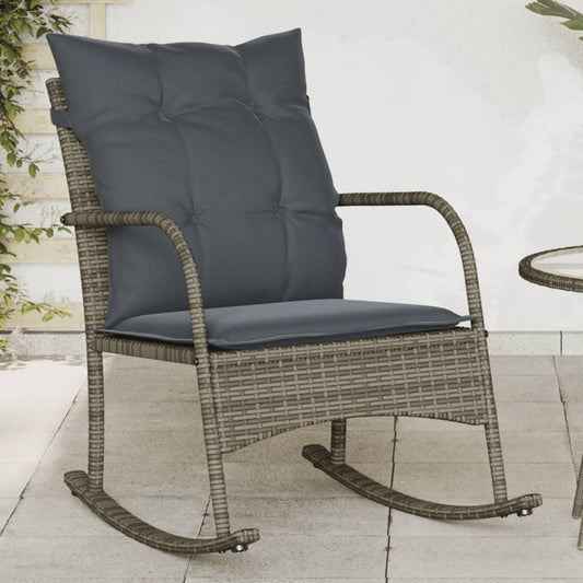 Garden Rocking Chair With Cushions Poly Rattan