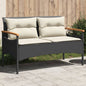 Garden Bench With Cushions 116X62.5X74 Cm Poly Rattan