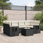 7 Piece Garden Sofa Set With Cushions Poly Rattan