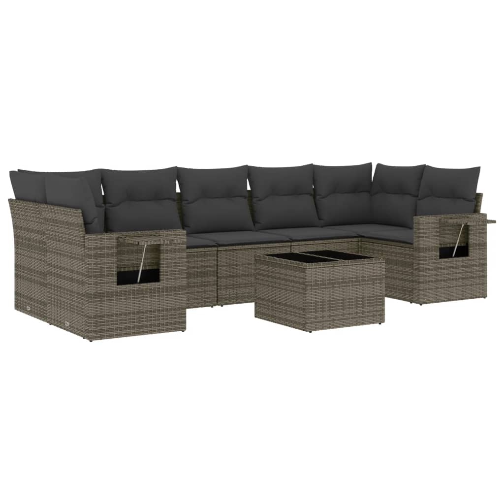 8 Piece Garden Sofa Set With Cushions Poly Rattan