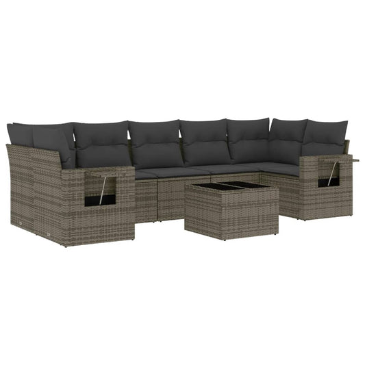 8 Piece Garden Sofa Set With Cushions Poly Rattan