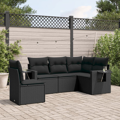 6 Piece Garden Sofa Set With Cushions Poly Rattan