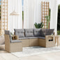6 Piece Garden Sofa Set With Cushions Poly Rattan