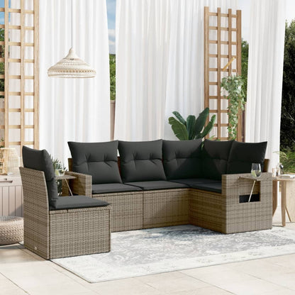 6 Piece Garden Sofa Set With Cushions Poly Rattan