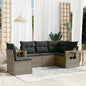 6 Piece Garden Sofa Set With Cushions Poly Rattan