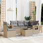 6 Piece Garden Sofa Set With Cushions Poly Rattan