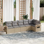 6 Piece Garden Sofa Set With Cushions Poly Rattan