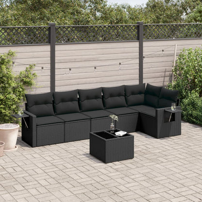 6 Piece Garden Sofa Set With Cushions Poly Rattan