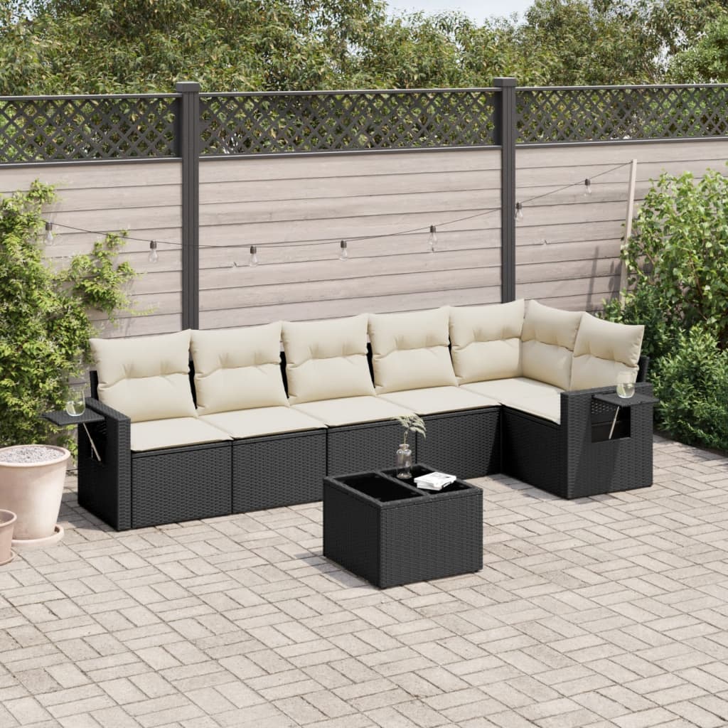 6 Piece Garden Sofa Set With Cushions Poly Rattan