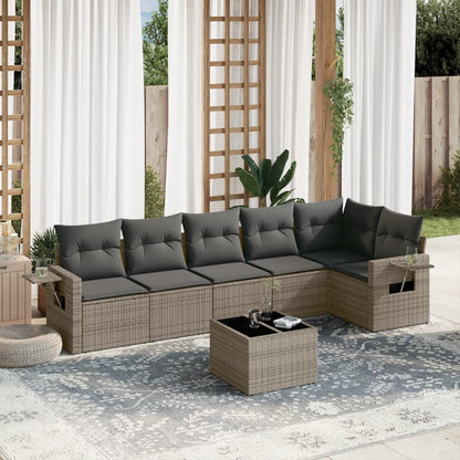 6 Piece Garden Sofa Set With Cushions Poly Rattan