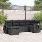 6 Piece Garden Sofa Set With Cushions Poly Rattan