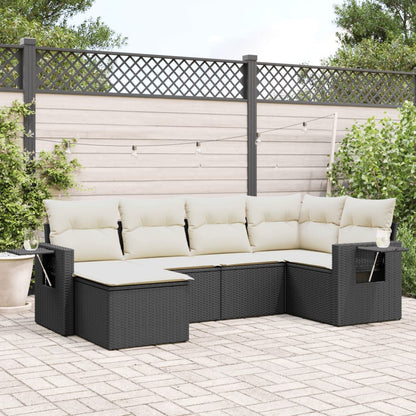 6 Piece Garden Sofa Set With Cushions Poly Rattan