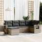 6 Piece Garden Sofa Set With Cushions Poly Rattan