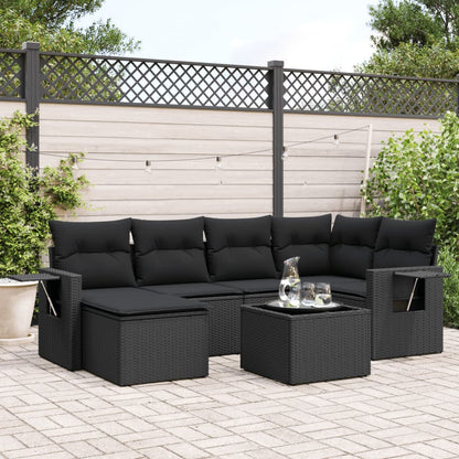 6 Piece Garden Sofa Set With Cushions Poly Rattan