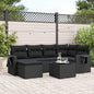 6 Piece Garden Sofa Set With Cushions Poly Rattan