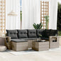6 Piece Garden Sofa Set With Cushions Poly Rattan