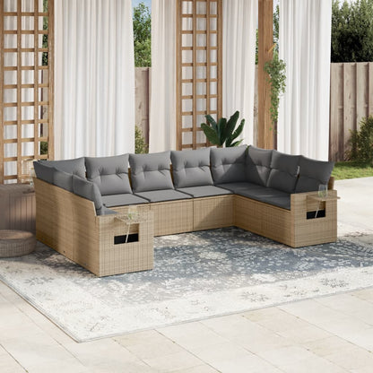 10 Piece Garden Sofa Set With Cushions Poly Rattan