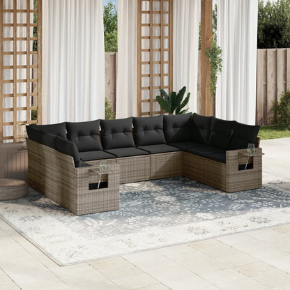 10 Piece Garden Sofa Set With Cushions Poly Rattan