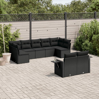 9 Piece Garden Sofa Set With Cushions Poly Rattan