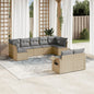 9 Piece Garden Sofa Set With Cushions Poly Rattan