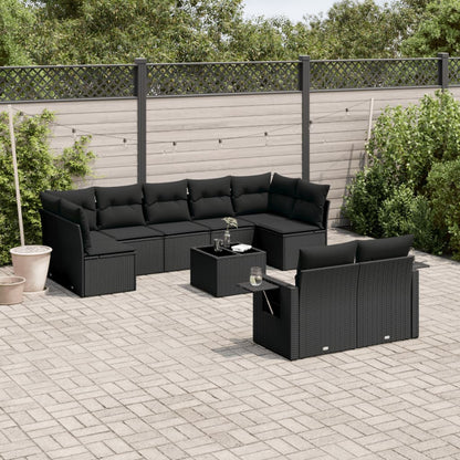 9 Piece Garden Sofa Set With Cushions Poly Rattan