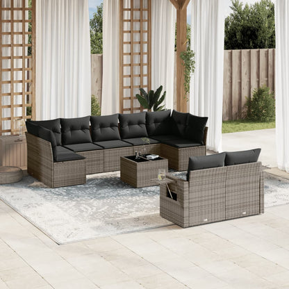 9 Piece Garden Sofa Set With Cushions Poly Rattan