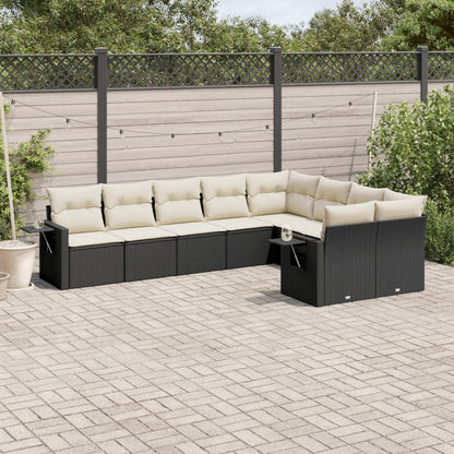 9 Piece Garden Sofa Set With Cushions Poly Rattan