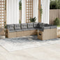 9 Piece Garden Sofa Set With Cushions Poly Rattan