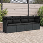 5 Piece Garden Sofa Set With Cushions Poly Rattan