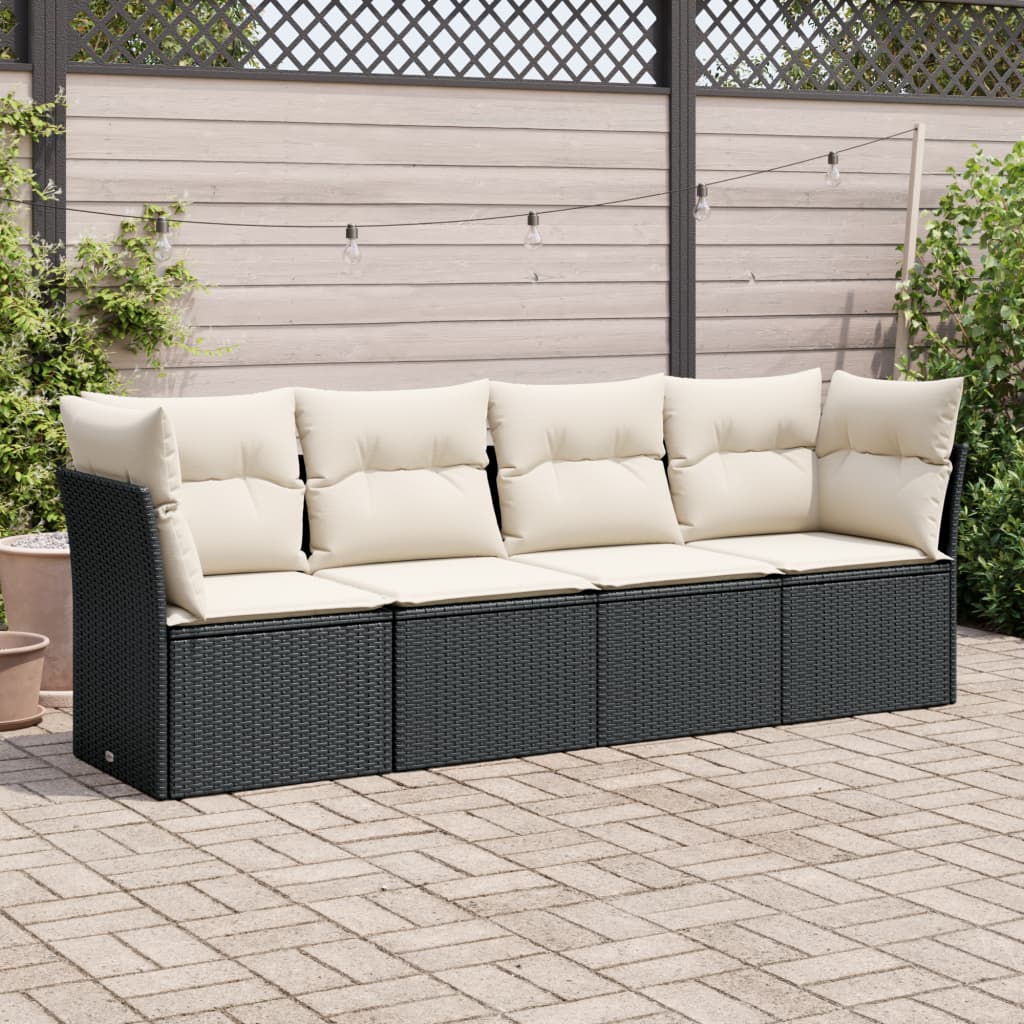 5 Piece Garden Sofa Set With Cushions Poly Rattan