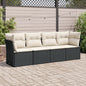 5 Piece Garden Sofa Set With Cushions Poly Rattan