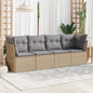 5 Piece Garden Sofa Set With Cushions Poly Rattan