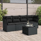 5 Piece Garden Sofa Set With Cushions Poly Rattan
