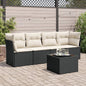 5 Piece Garden Sofa Set With Cushions Poly Rattan