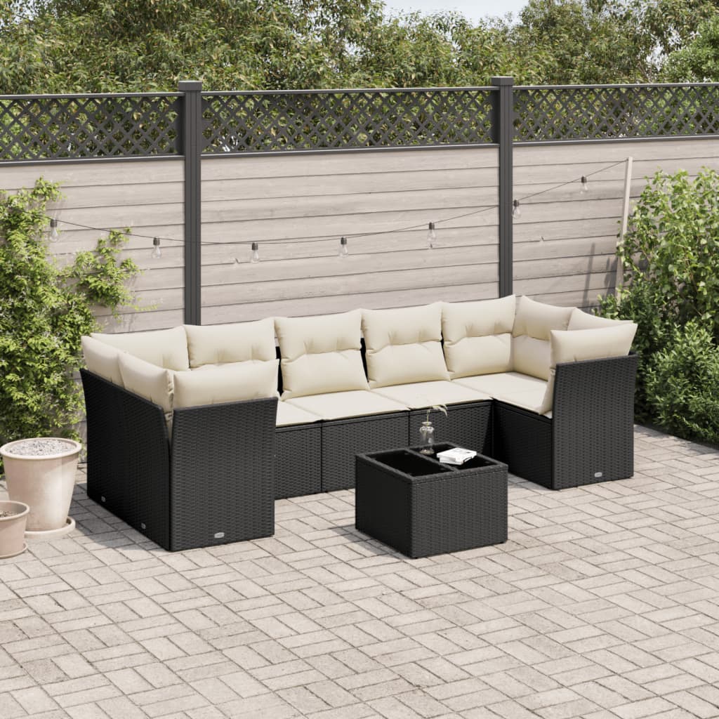 8 Piece Garden Sofa Set With Cushions Poly Rattan
