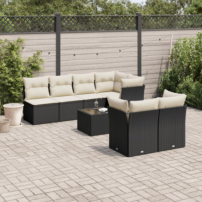 8 Piece Garden Sofa Set With Cushions Poly Rattan