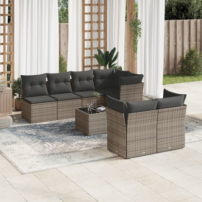 8 Piece Garden Sofa Set With Cushions Poly Rattan