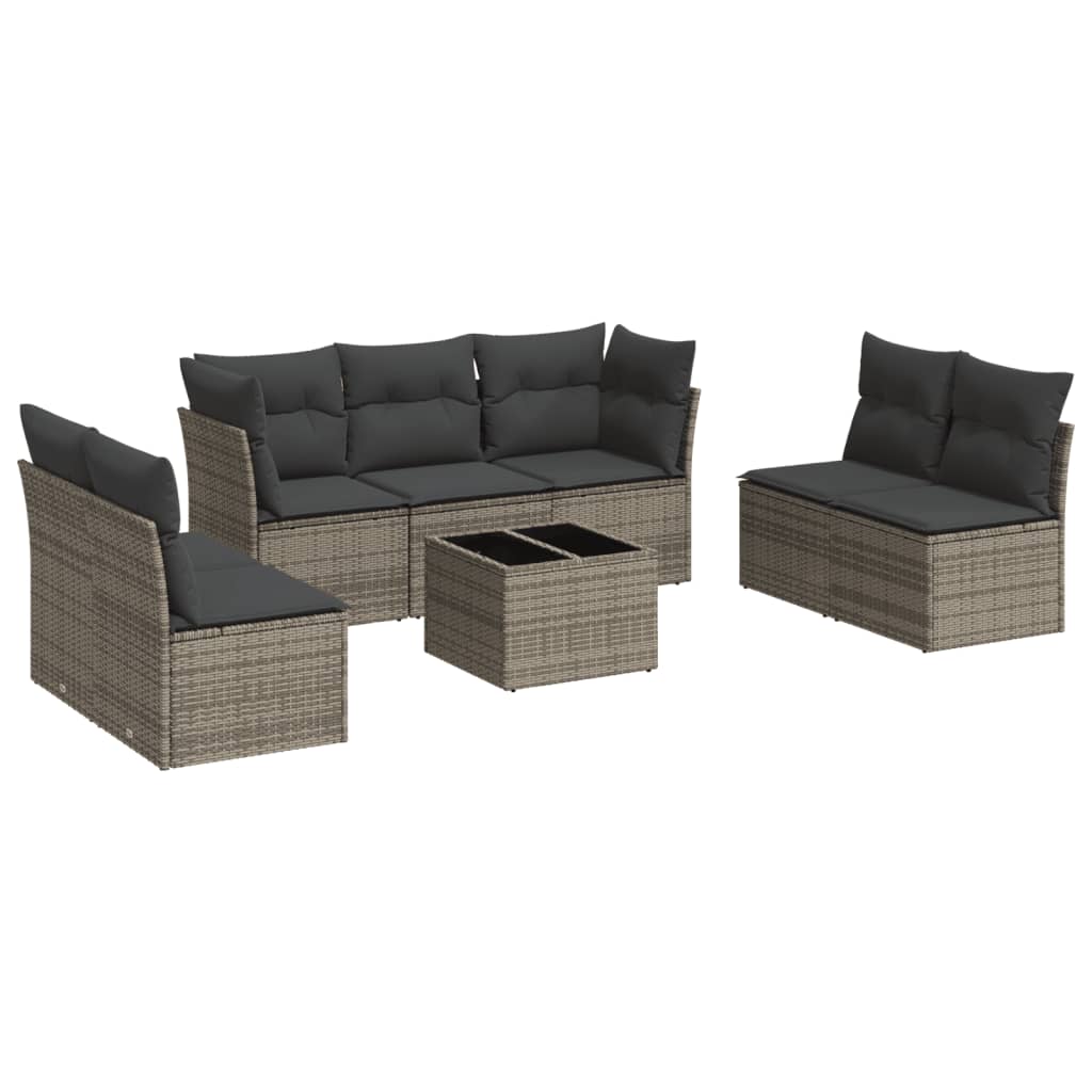 8 Piece Garden Sofa Set With Cushions Poly Rattan