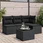5 Piece Garden Sofa Set With Cushions Poly Rattan