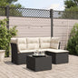 5 Piece Garden Sofa Set With Cushions Poly Rattan