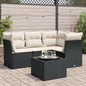 5 Piece Garden Sofa Set With Cushions Poly Rattan